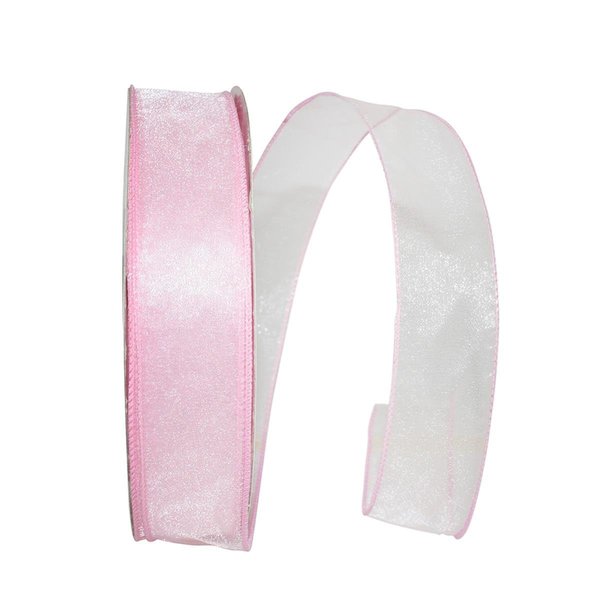 Reliant Ribbon Sheer Lovely Value Wired Edge Ribbon Pink 1.5 in. x 50 yards 99908W-061-09K